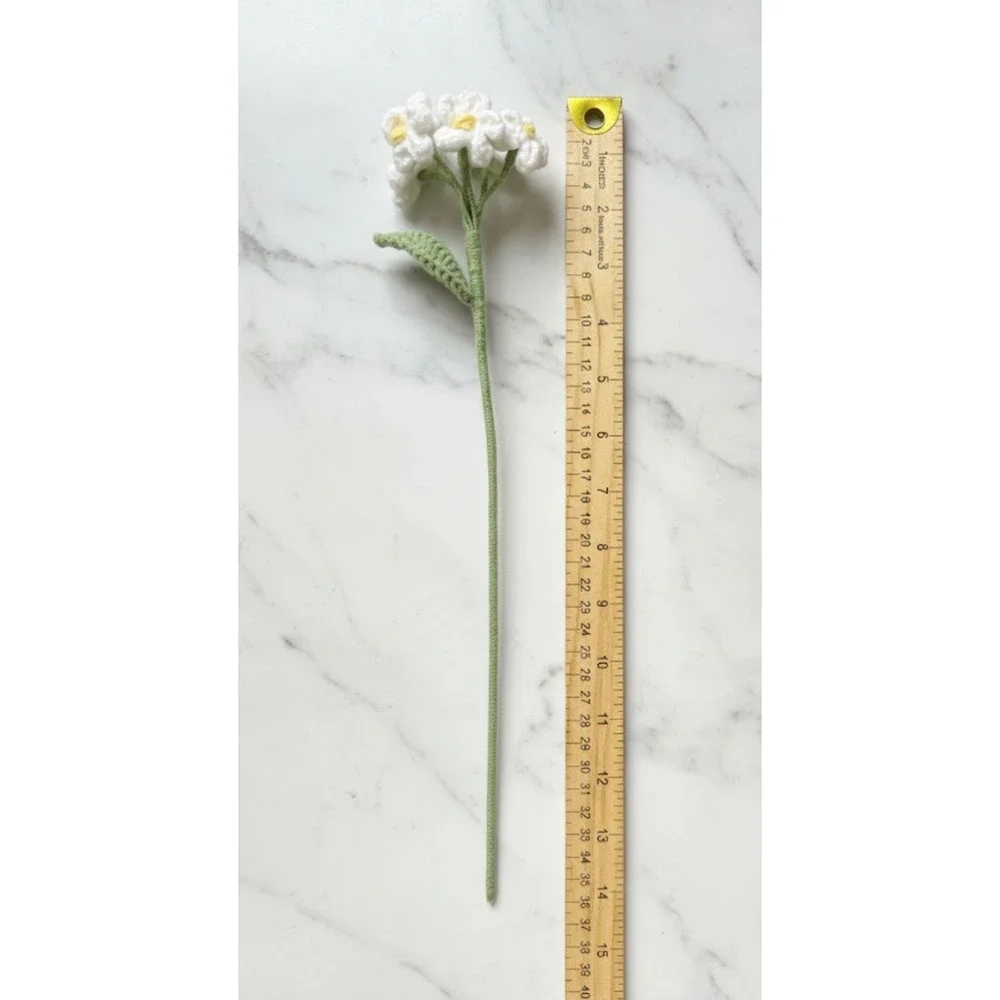 Planet Zebi Crochet Forget Me‎ Not Flower Single White Handmade Gift 18in